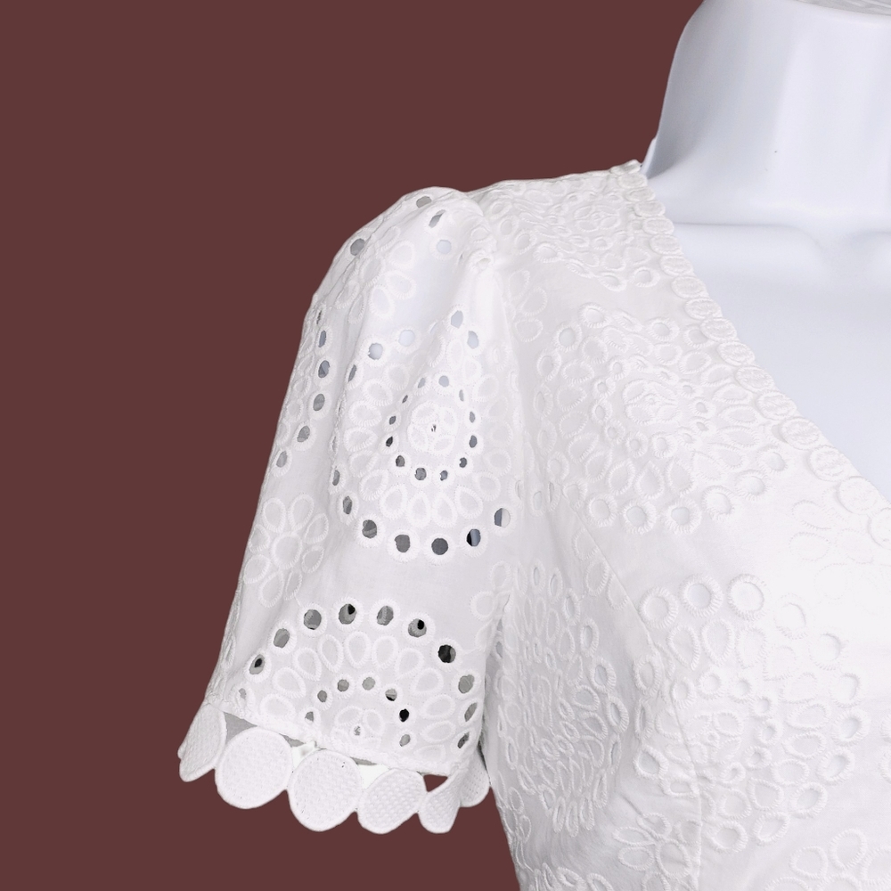 Lilly Pulitzer Womens Maxina White Eyelet Mini Dress Size 2 NWT - Picture 4 of 8